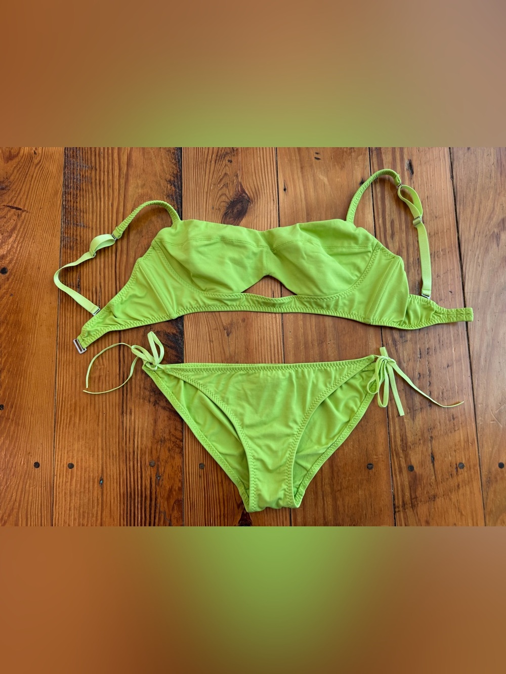Malia Mills Neon Green Tie-Side Bikini Set